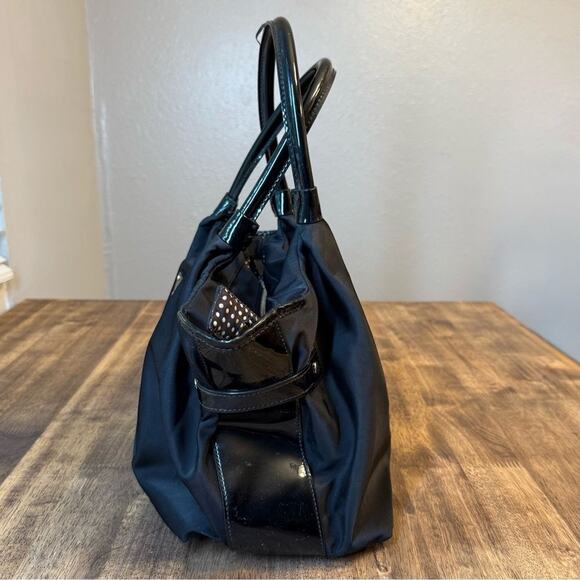 Kate Spade Bridgette Stevie Nylon Zippered Shoulder Bag Handbag Black Polka Dots - Picture 4 of 15